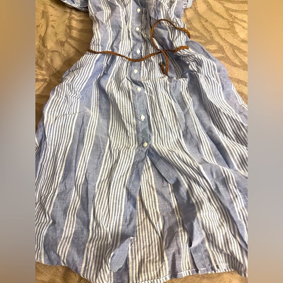 Zara Stripped Belted Shirt Dress - Picture 4 of 12